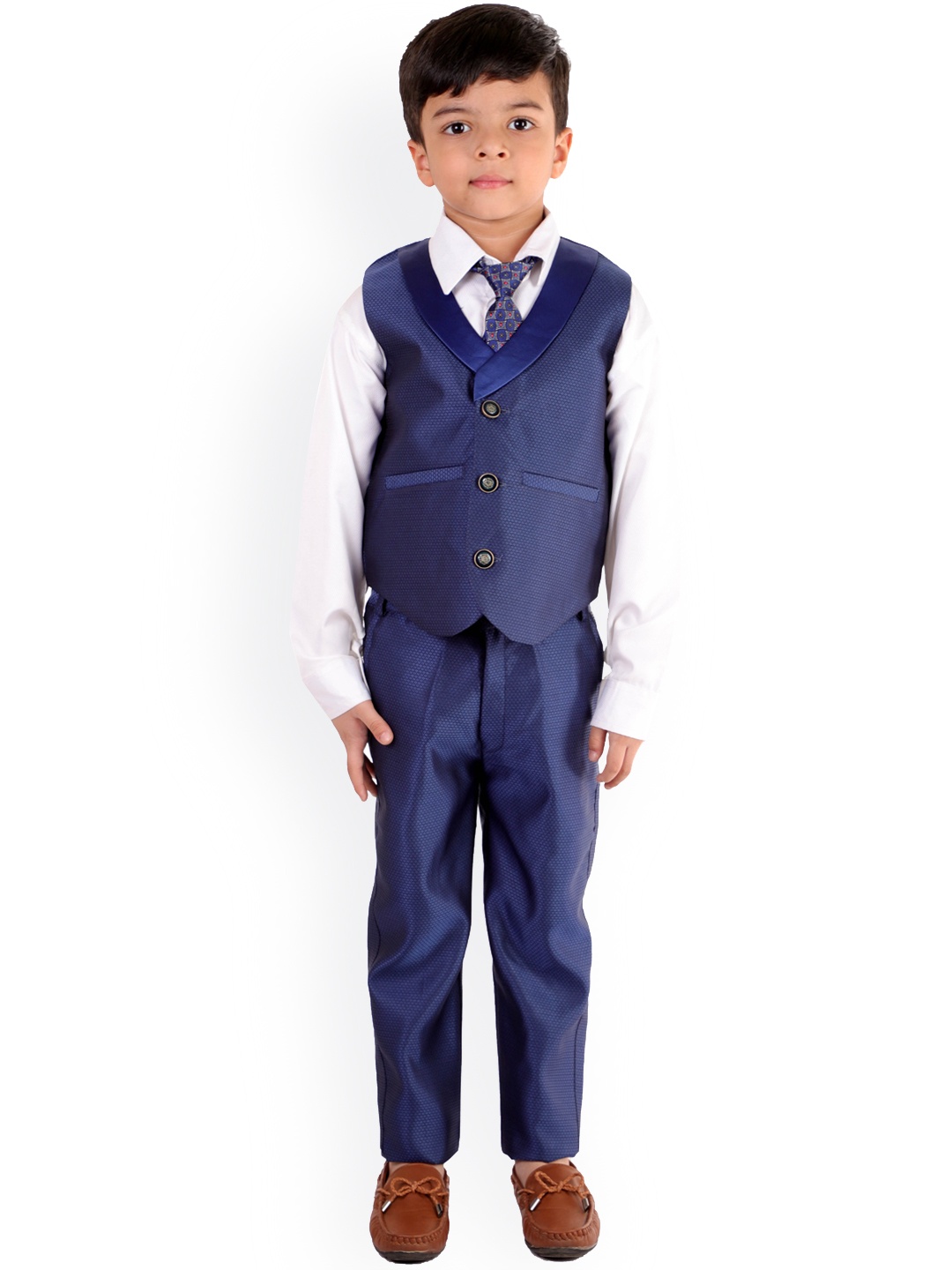 

BAESD Boys 5-Piece Single-Breasted Suit, Navy blue