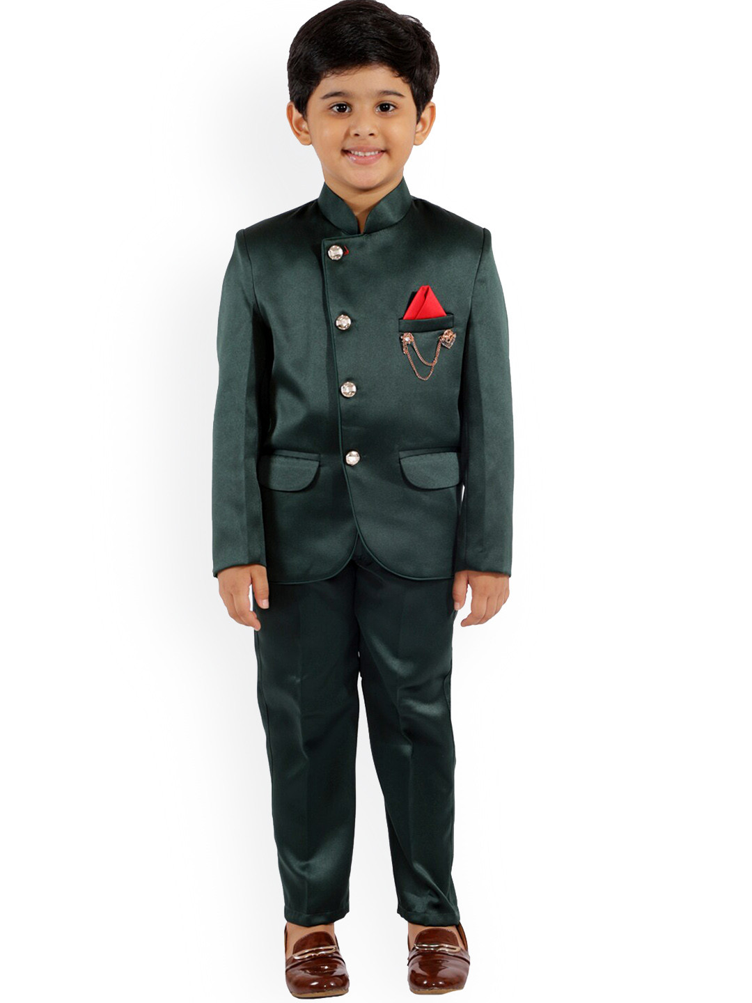 

BAESD Boys Single-Breasted Two-Piece Suit, Green