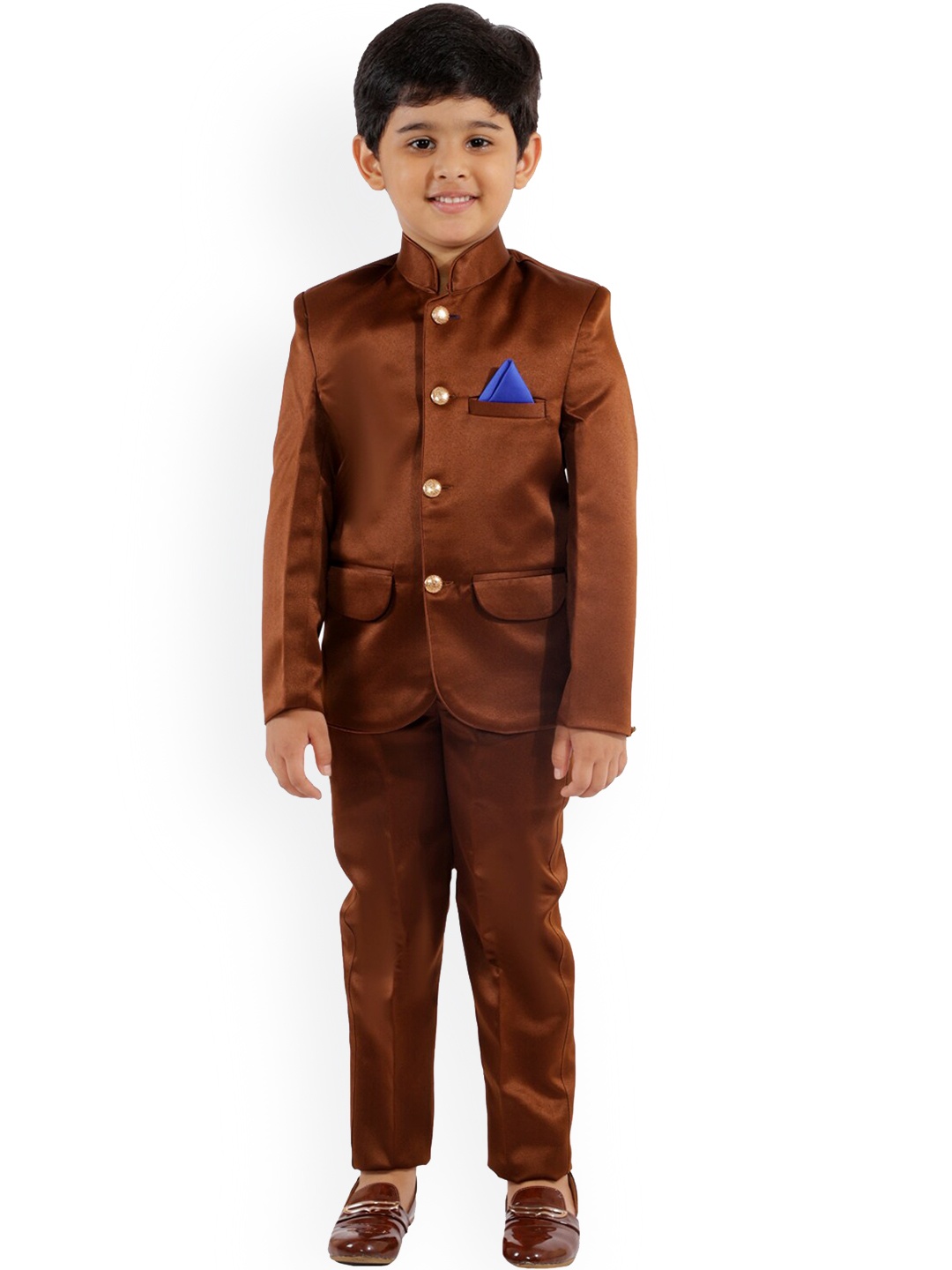 

BAESD Boys Single-Breasted Two-Piece Suits, Brown