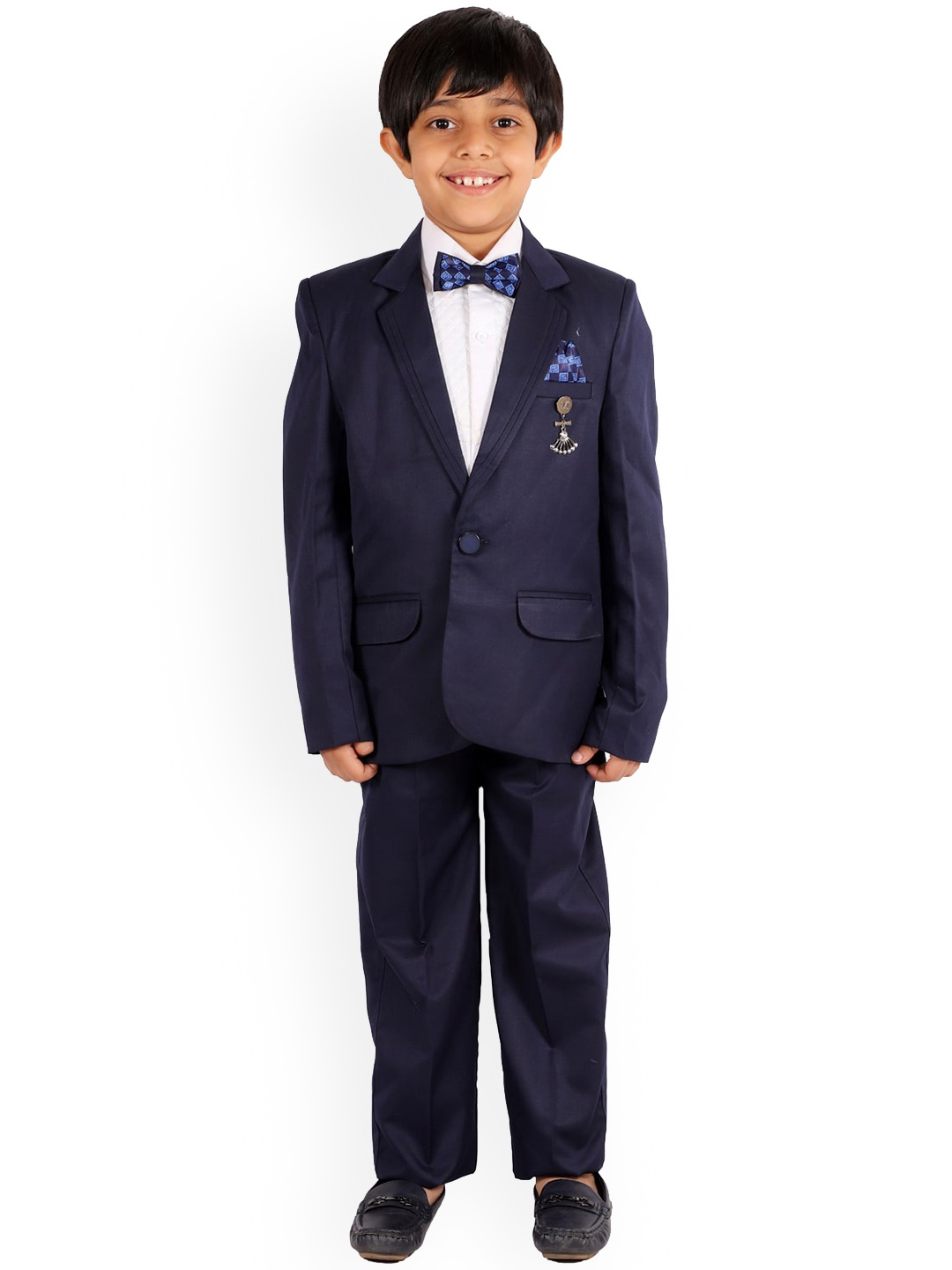 

BAESD Boys Single-Breasted 4-Piece Party Suit, Navy blue