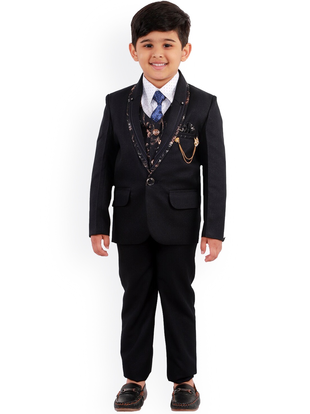 

BAESD Boys Single-Breasted 5-Piece Suits, Black