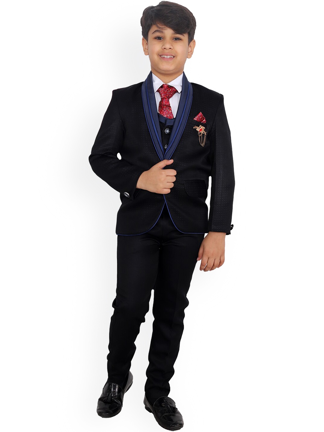 

BAESD Boys Single-Breasted 5-Piece Suits, Black