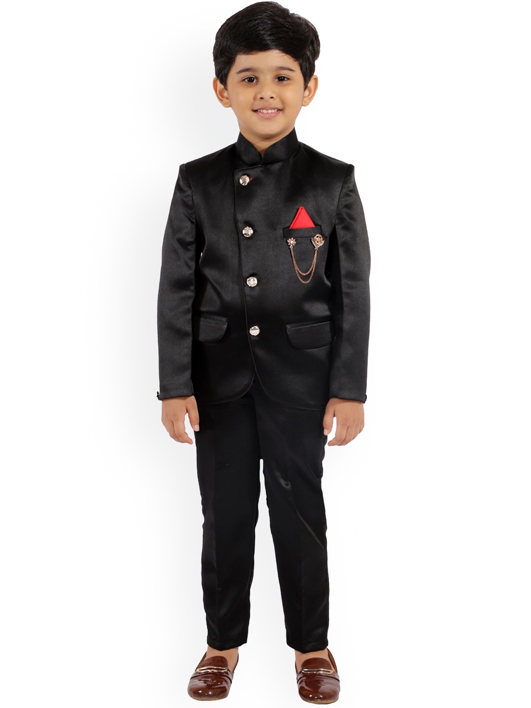 

BAESD Boys Single-Breasted Two-Piece Party Suit, Black