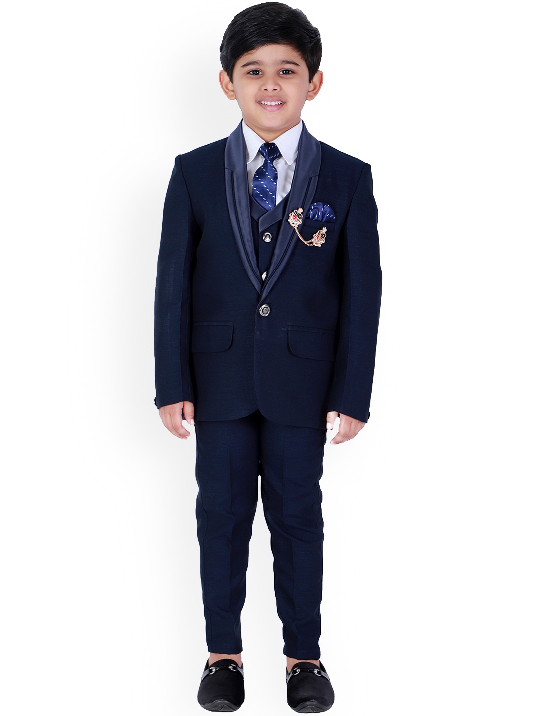 

BAESD Boys Single-Breasted 5-Piece Suits, Navy blue