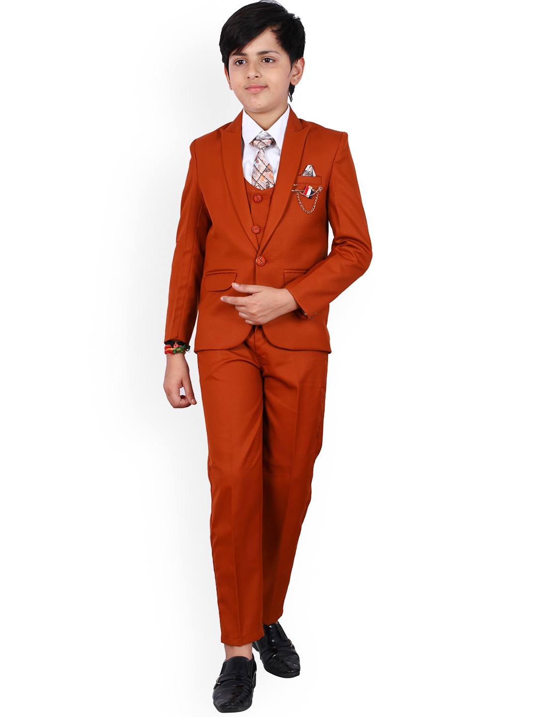 

BAESD Boys Single-Breasted 5 Piece Suits, Red