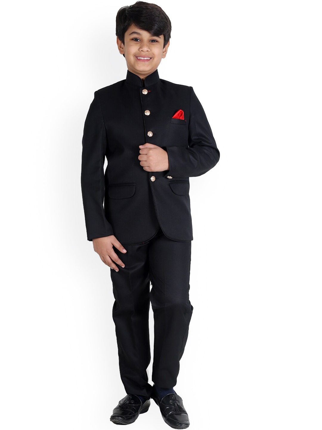 

BAESD Boys Mandarin Collar 2-Piece Suit, Black