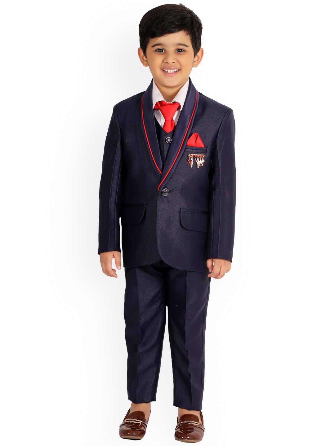 

BAESD Boys 5-Piece Single-Breasted Suit, Blue