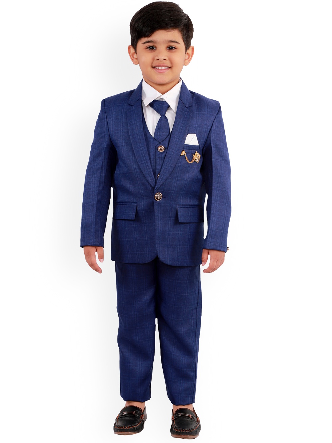 

BAESD Boys Single-Breasted Notched Lapel Suits, Blue