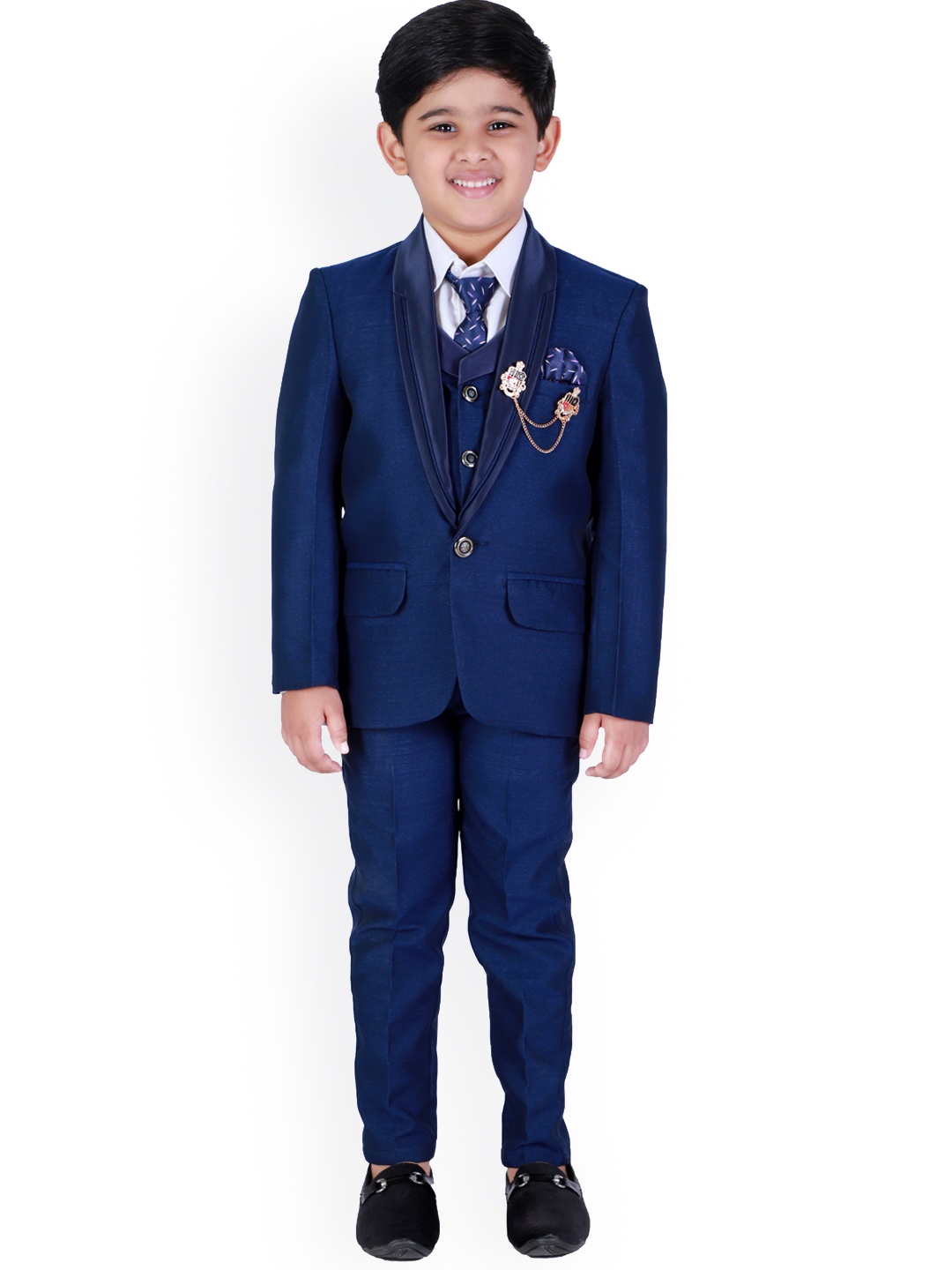 

BAESD Boys 5-Piece Single-Breasted Suit, Blue