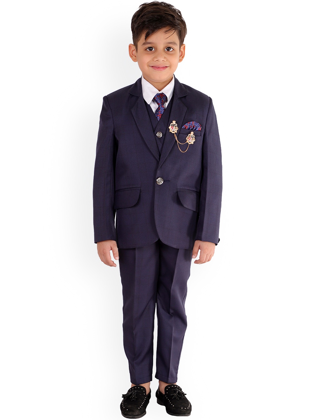

BAESD Boys Single-Breasted 5-Piece Suits, Navy blue