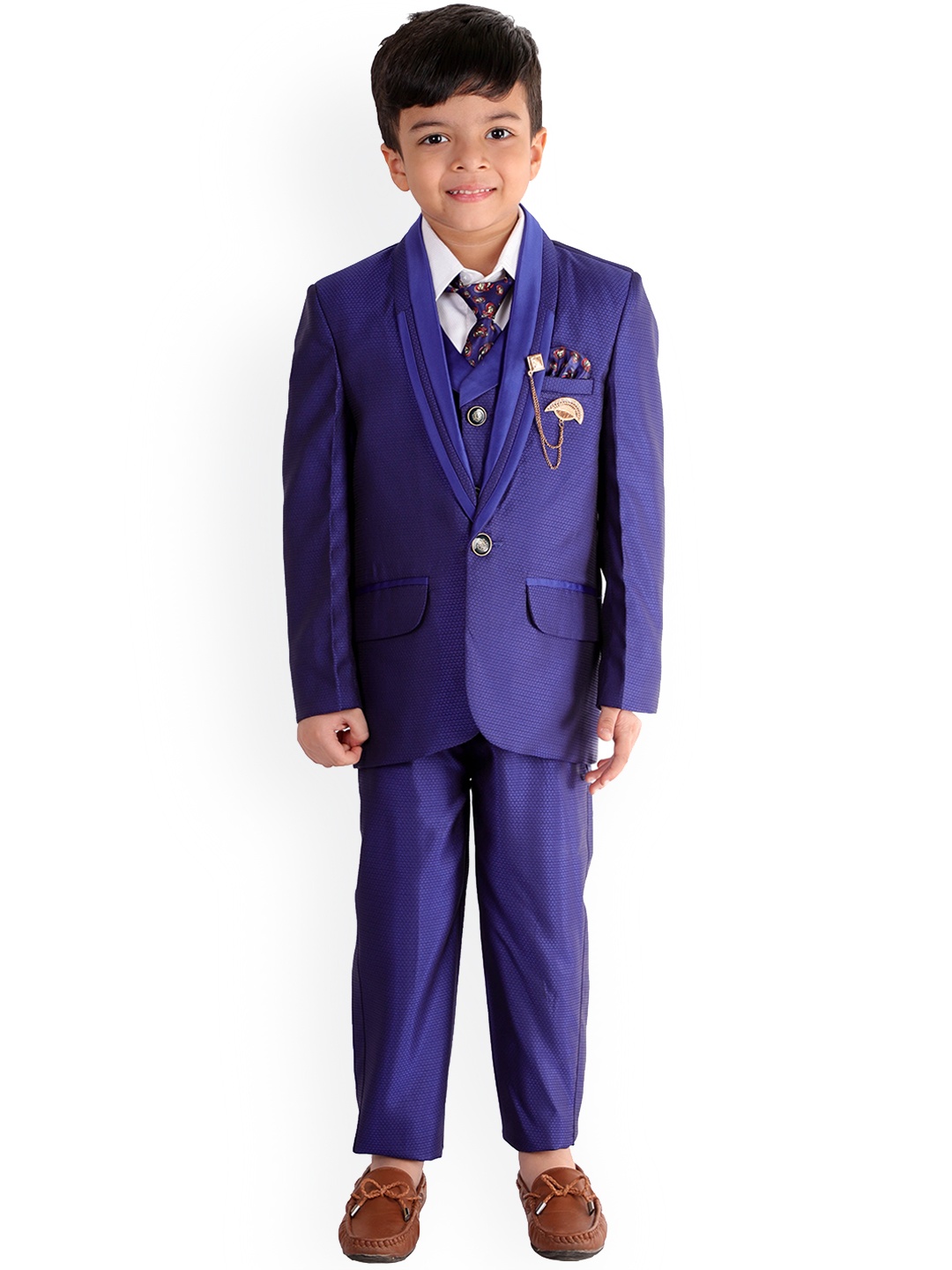 

BAESD Boys Single-Breasted Notched Lapel Suits, Blue