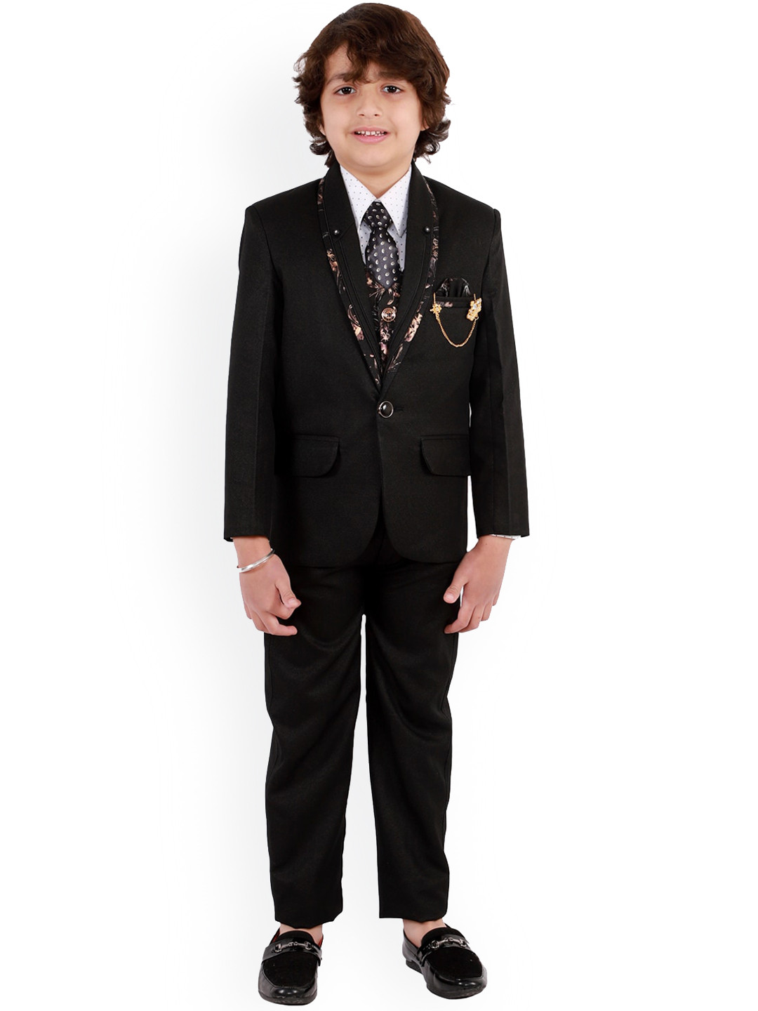 

BAESD Boys Single Breasted 5-Pieces Party Suits, Black