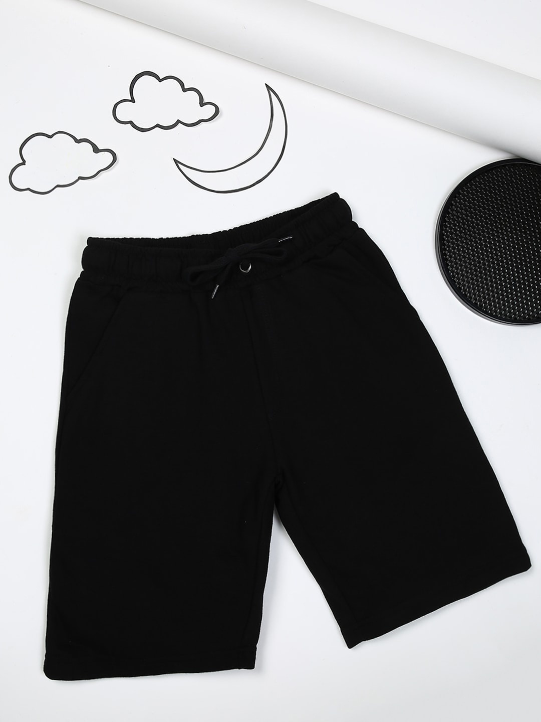 

Urban Dog Boys Mid-Rise Cotton Shorts, Black