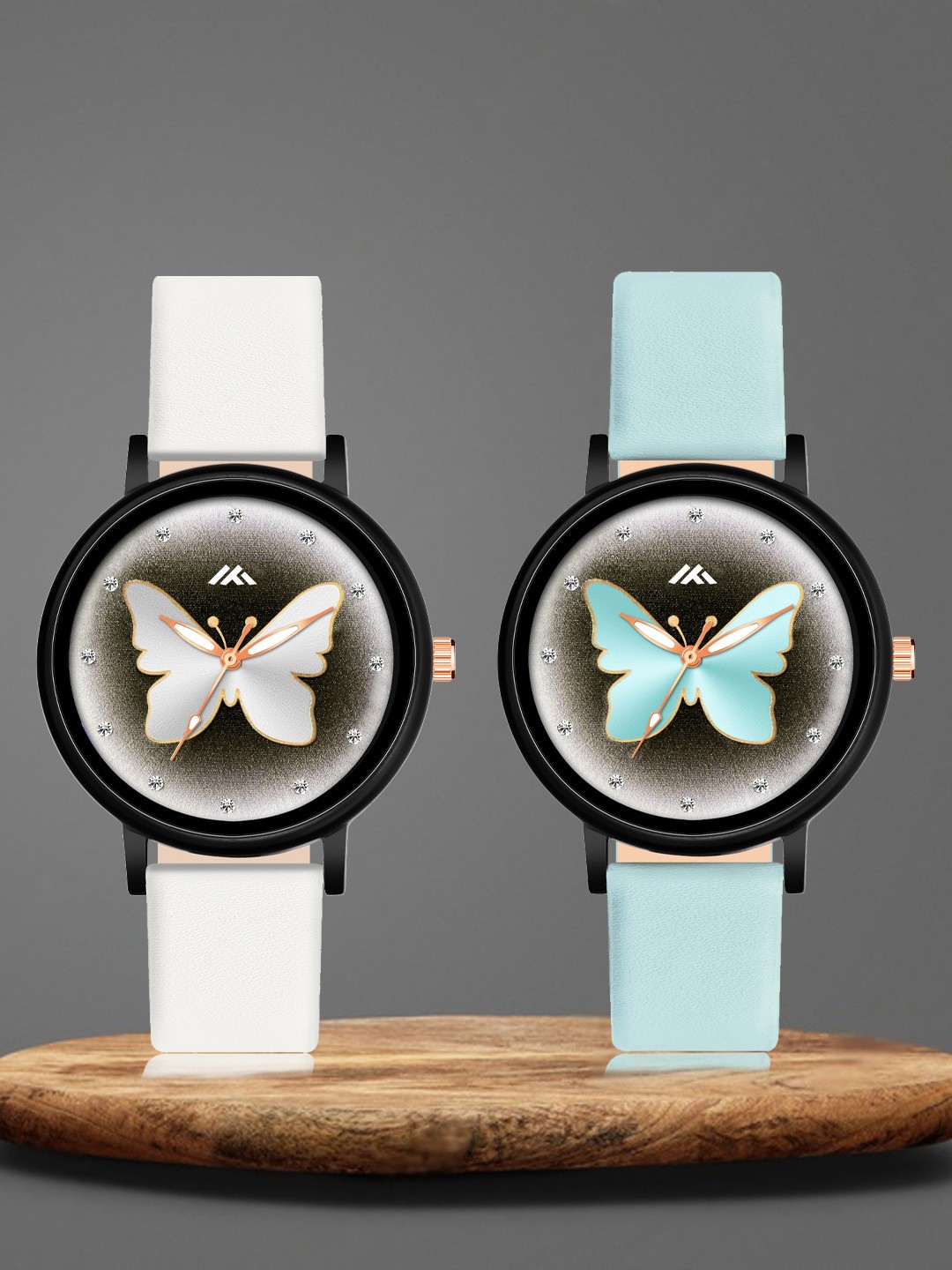 

Shocknshop Women Pack of 2 Leather Straps Analogue Watch MT522-525, White