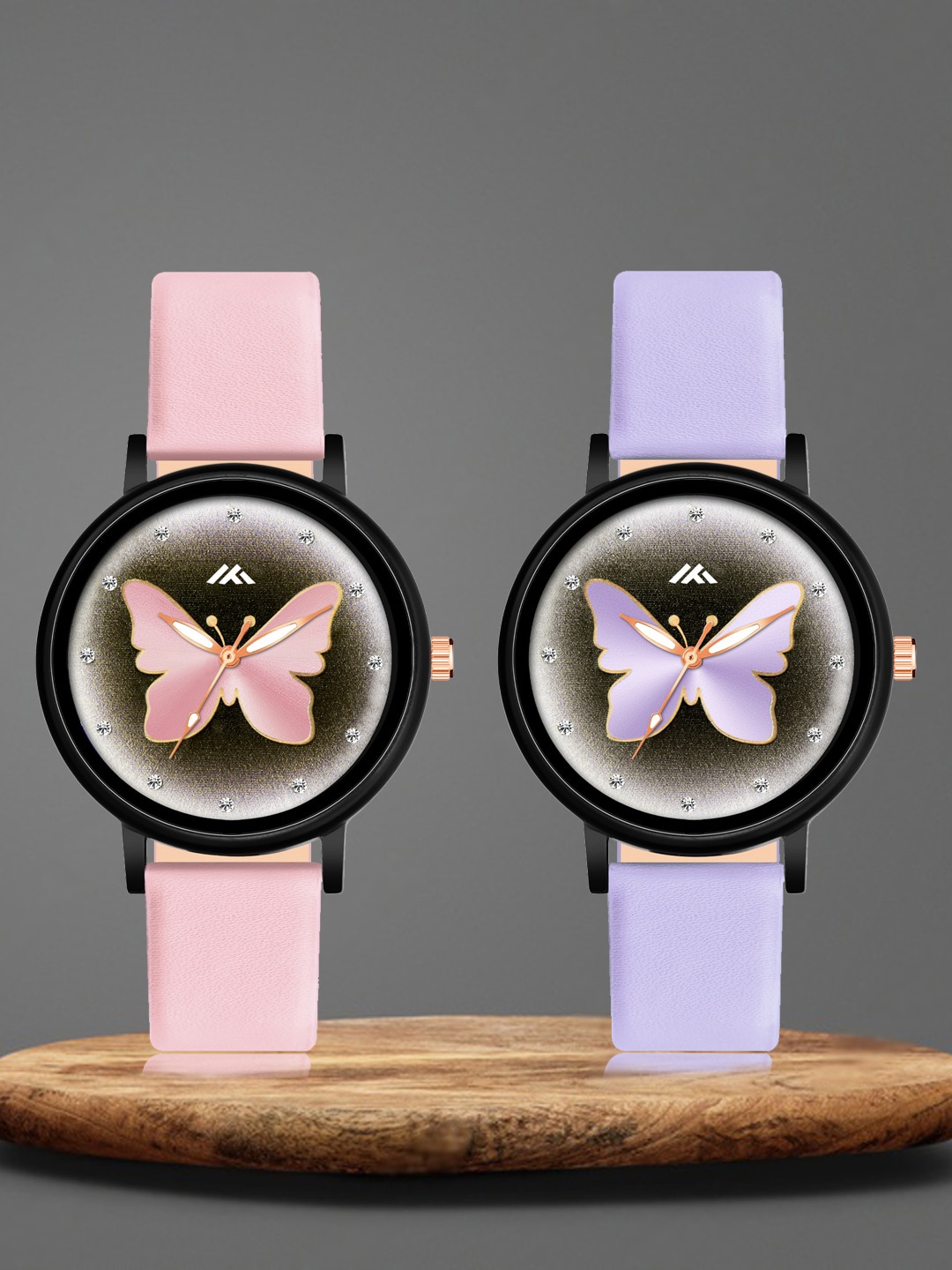 

Shocknshop Women Pack of 2 Leather Straps Analogue Watch MT523-524, Pink