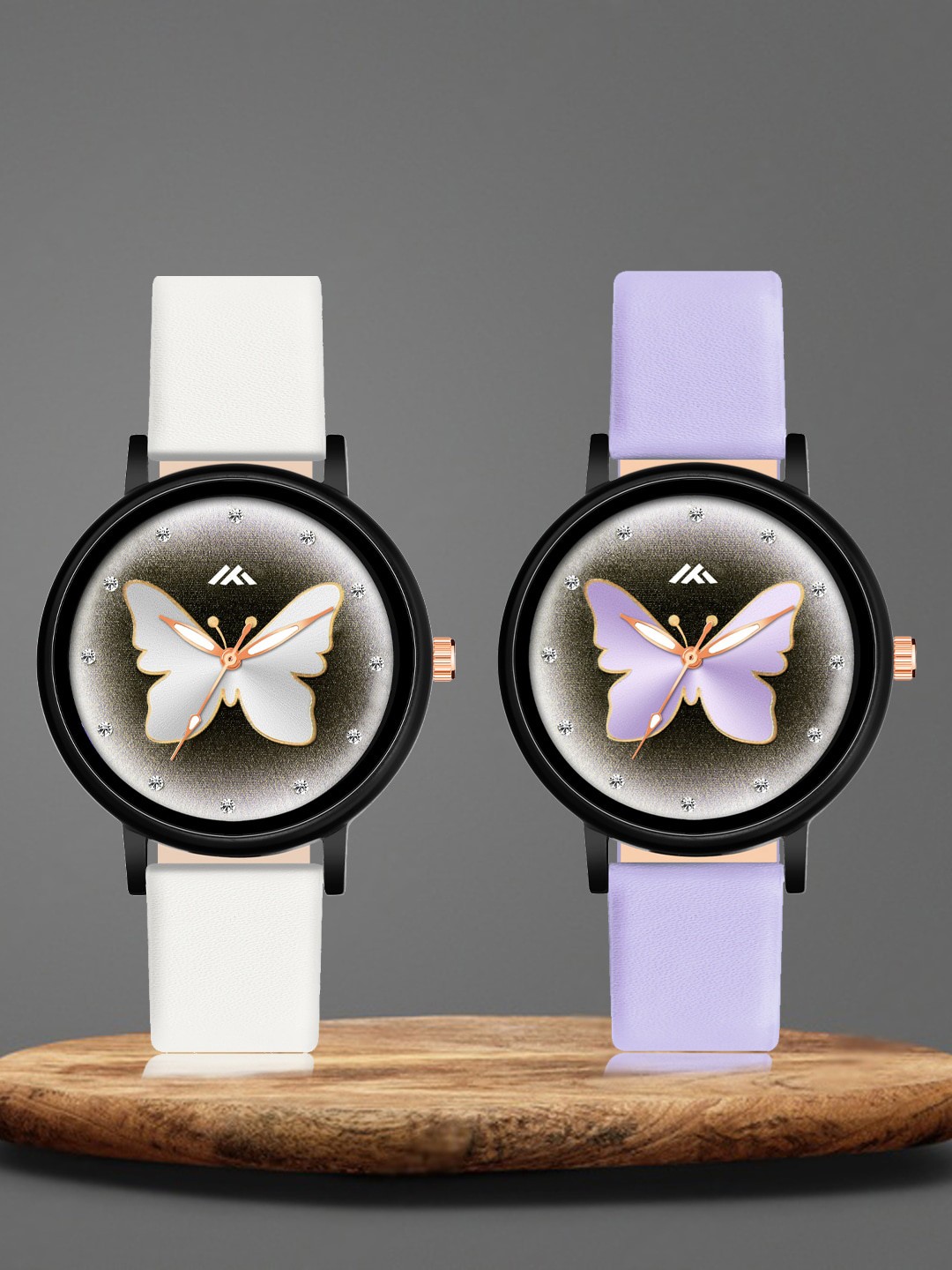 

Shocknshop Women Pack Of 2 Leather Straps Analogue Watch MT522-524, White