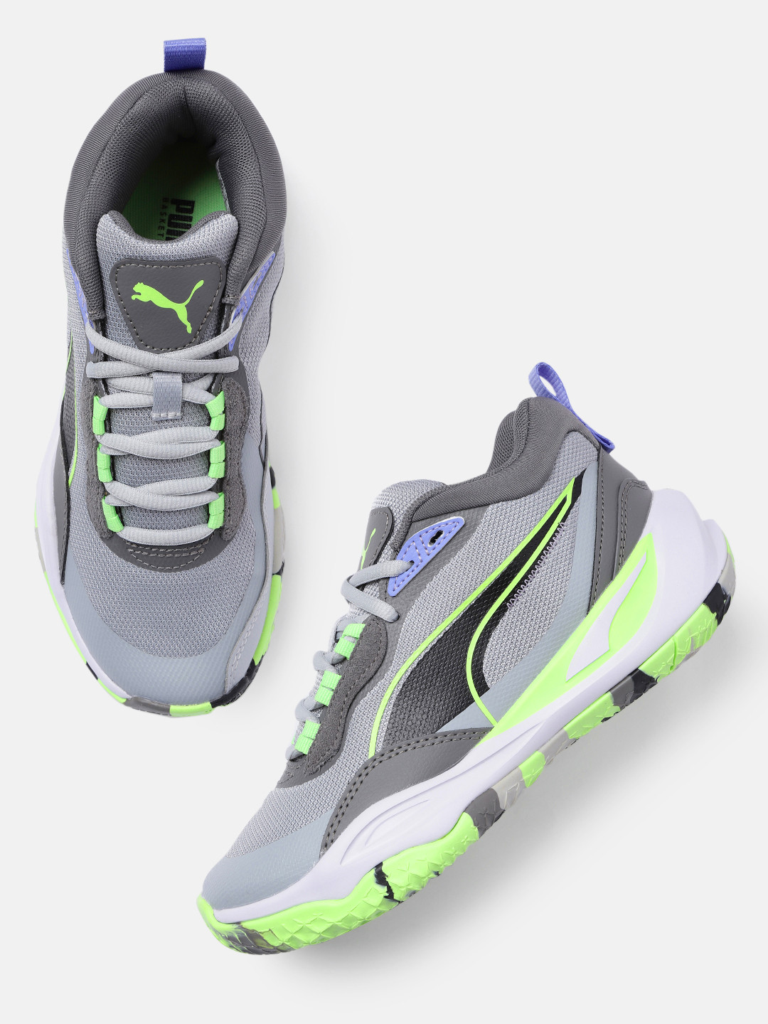 

Puma Unisex Grey Textile Basketball Shoes