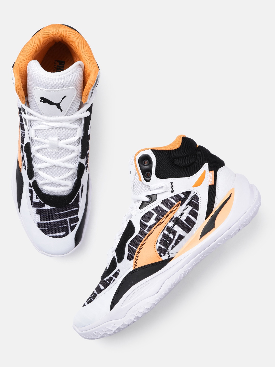 

Puma Unisex Playmaker Pro Mid-Top Basketball Shoes, White