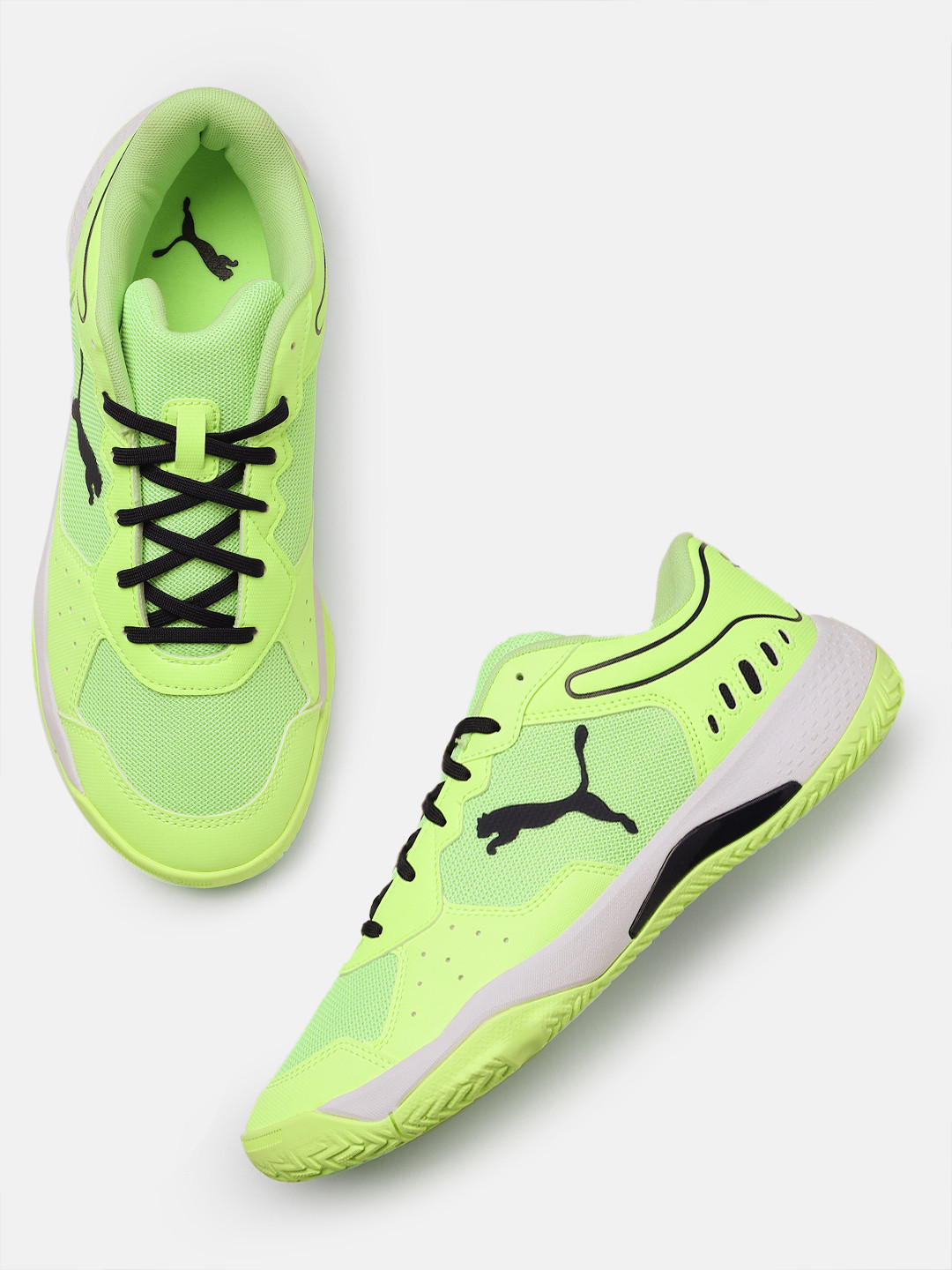 

Puma Unisex Solarsmash RCT Non-Marking Indoor Sports Shoes, Lime green