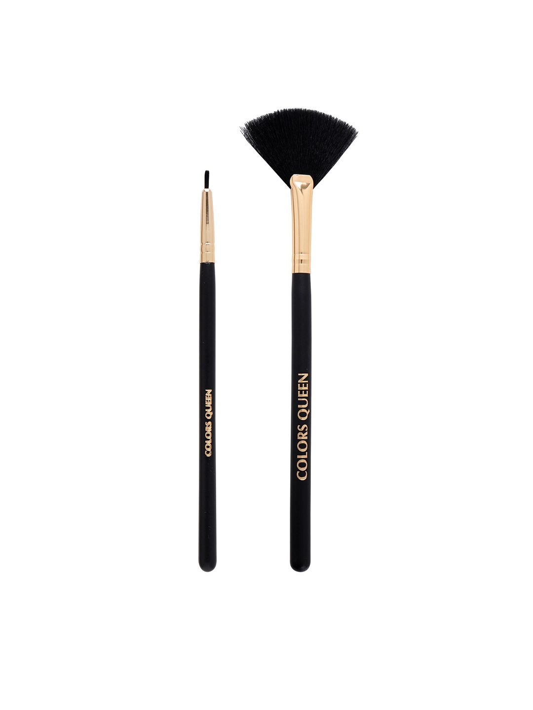 

Colors Queen Set Of Fan Brush for Highlighter & Eyeliner Brush - Black