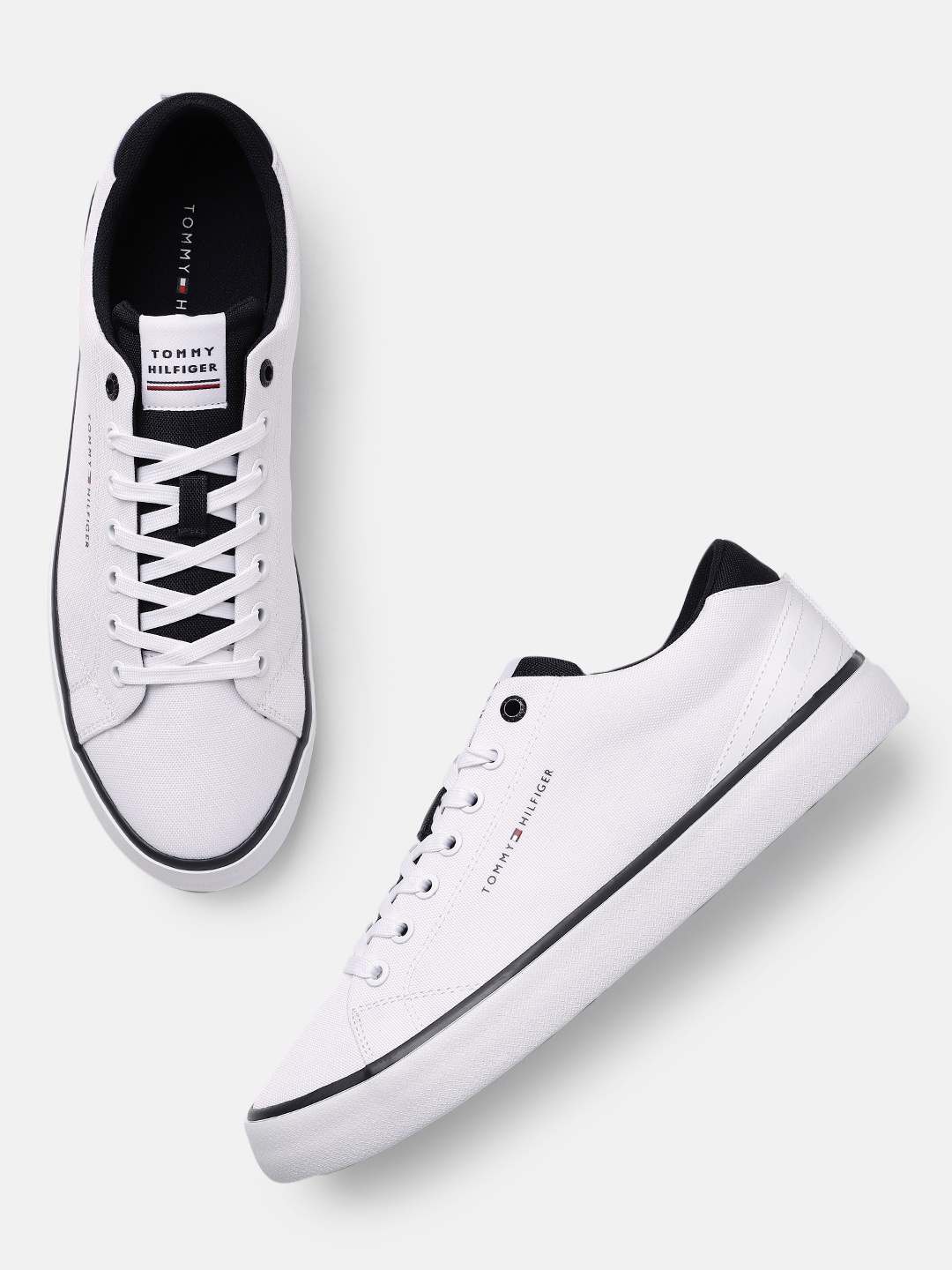 

Tommy Hilfiger Men HI Vulc Core Low Mesh Solid Sneakers, White