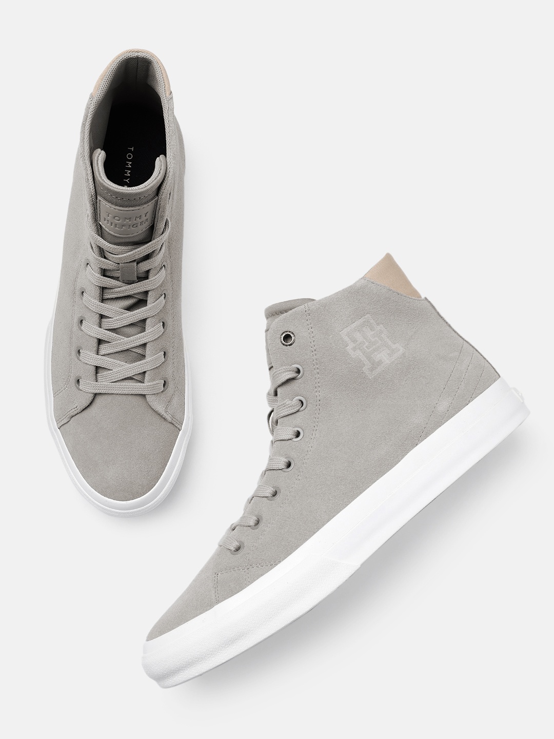 

Tommy Hilfiger Men Mid-Top Suede Sneakers, Grey