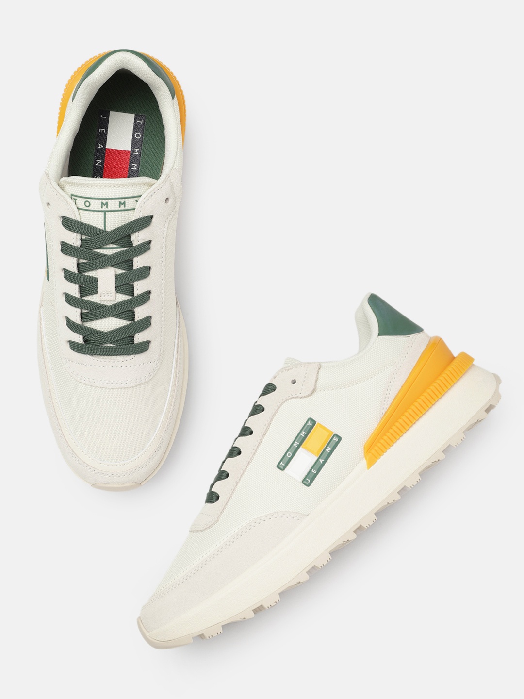 

Tommy Hilfiger Men Solid Regular Sneakers, Off white