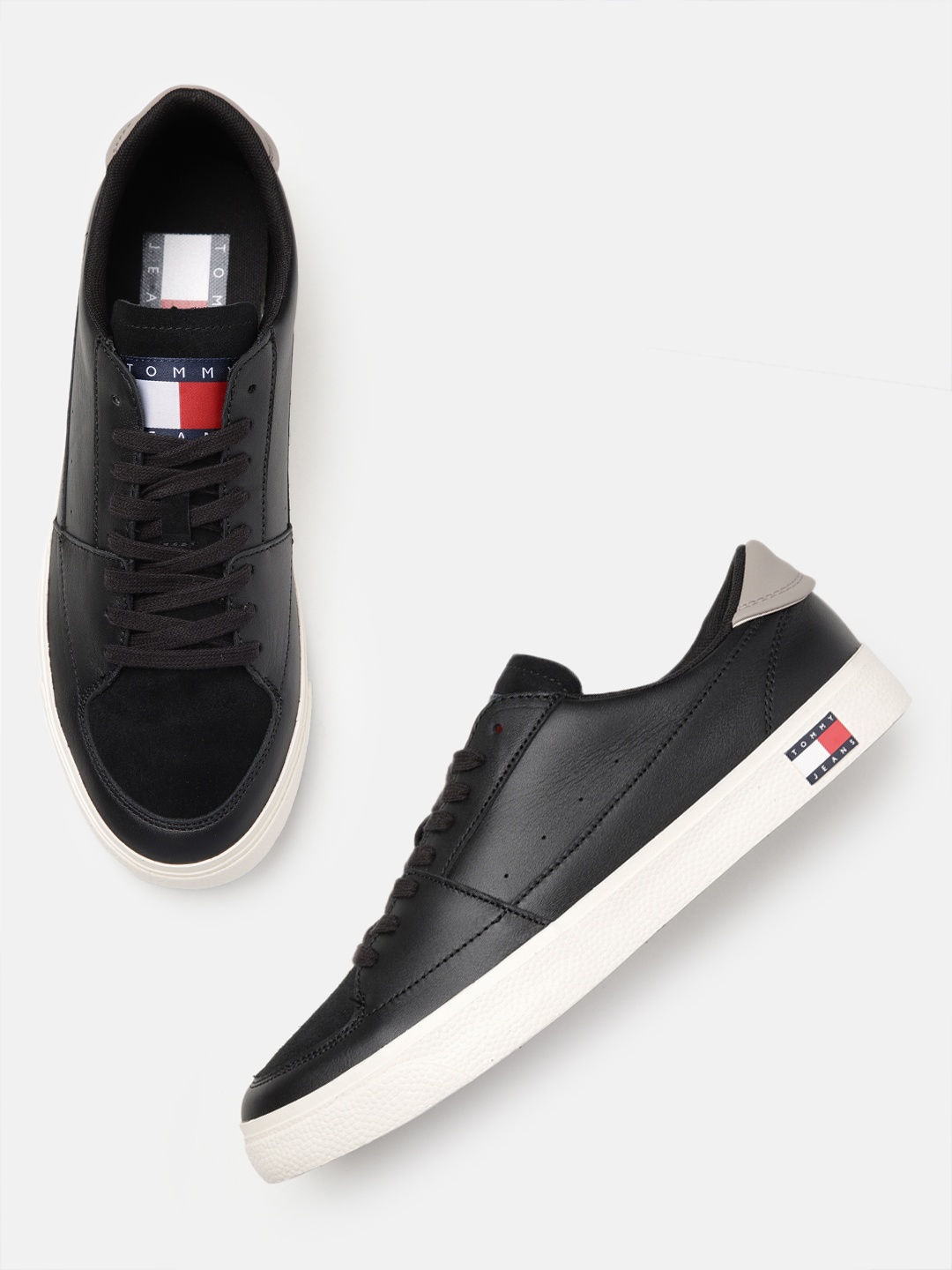 

Tommy Hilfiger Men Leather Sneakers, Black