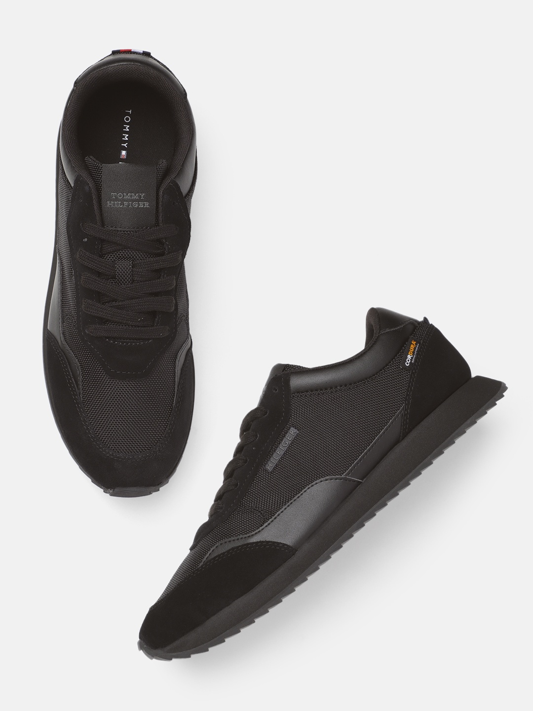 

Tommy Hilfiger Men Textured Regular Sneakers, Black