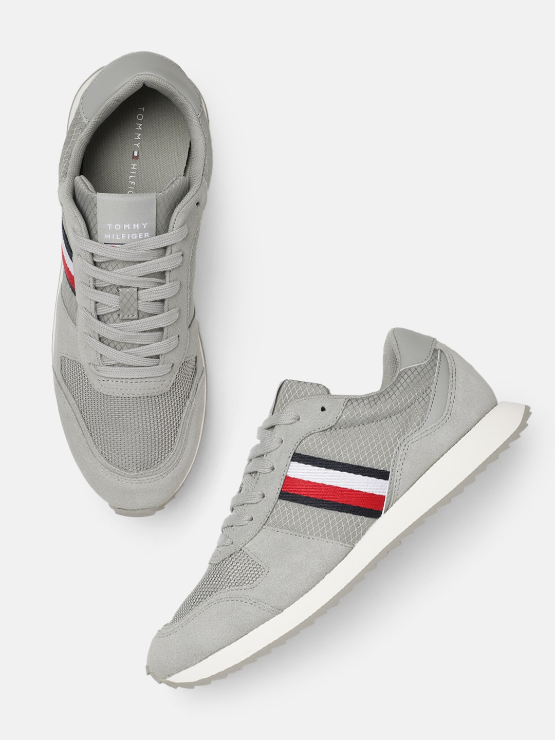 

Tommy Hilfiger Men Textured Regular Sneakers, Grey