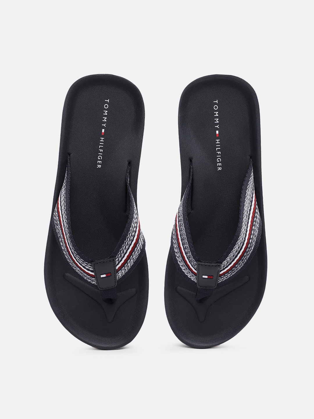 

Tommy Hilfiger Men Striped Thong Flip-Flops, Navy blue