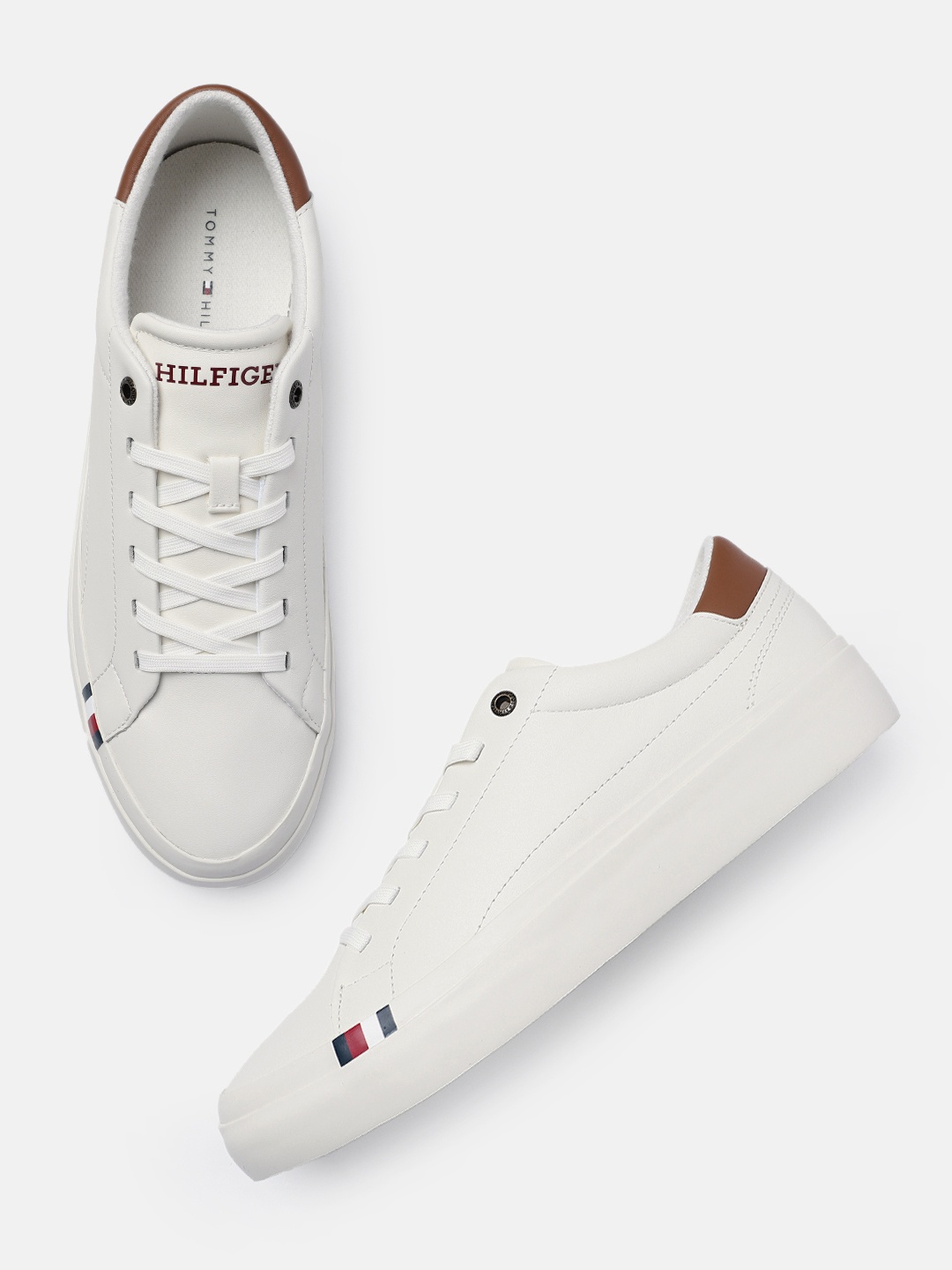 

Tommy Hilfiger Men Solid Regular Sneakers, White