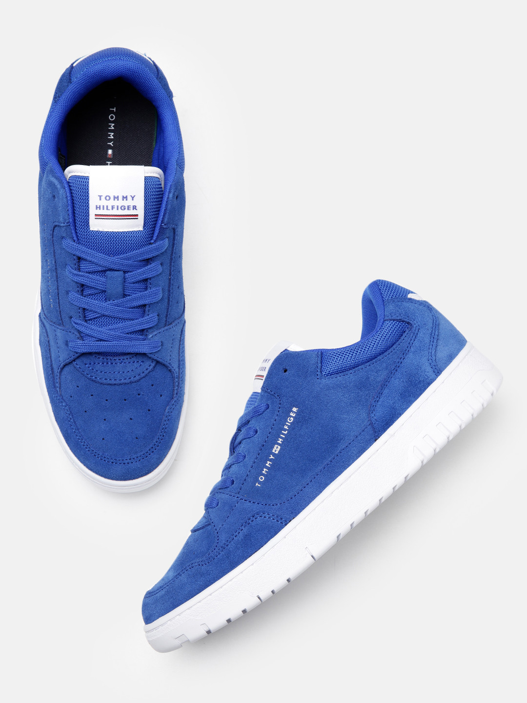 

Tommy Hilfiger Men Basket Core Perforated Suede Sneakers, Blue