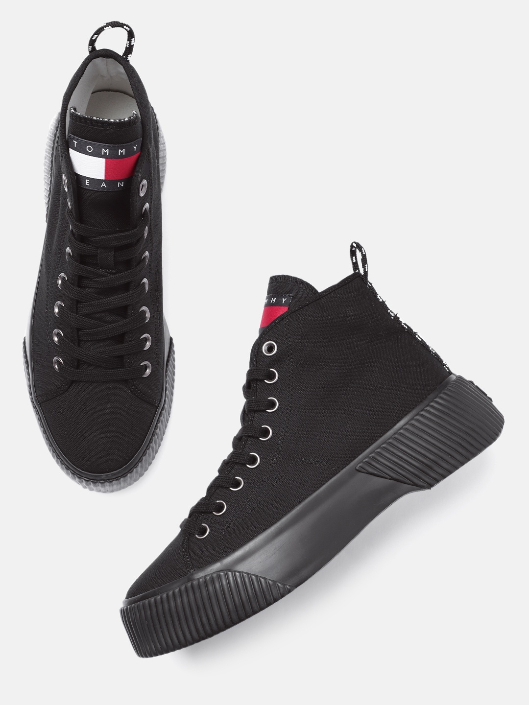 

Tommy Hilfiger Men Mid-Top Platform Sneakers, Black