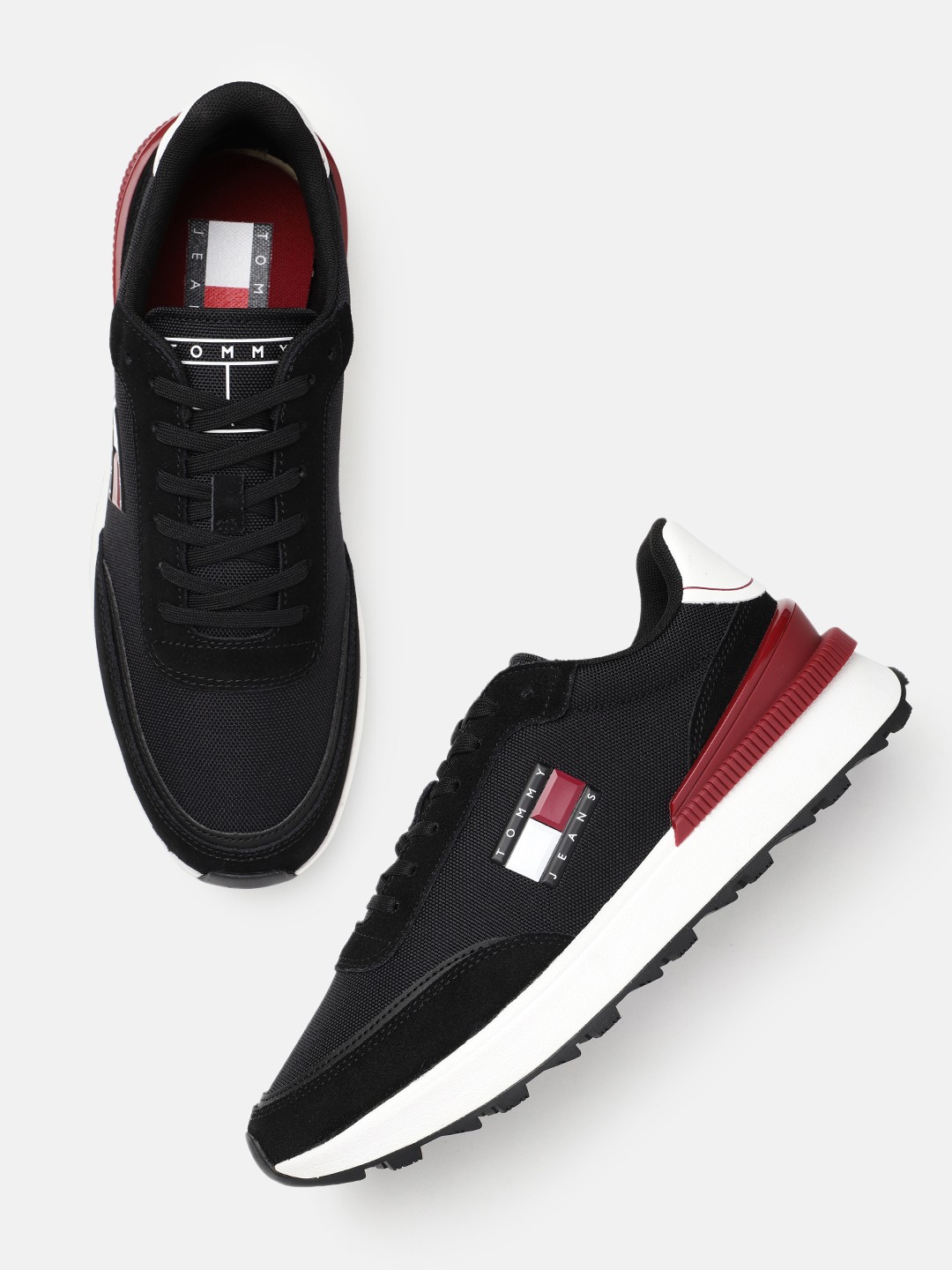 

Tommy Hilfiger Men TJM Technical Runner Woven Design Sneakers, Black
