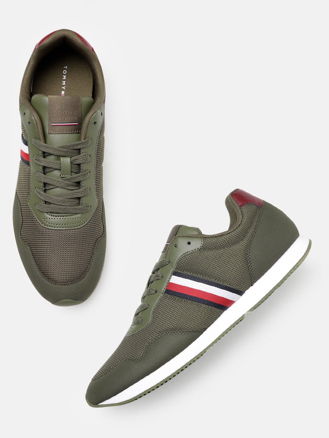 

Tommy Hilfiger Men Core Lo Runner Woven Design Sneakers, Olive