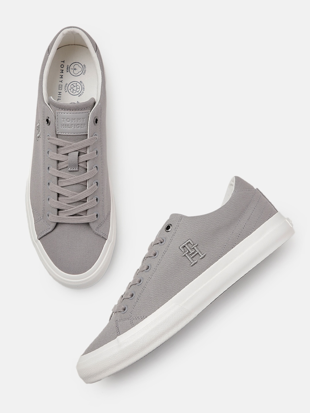 

Tommy Hilfiger Men HI Vulc Street Low Veg Dyes Solid Sneakers, Grey