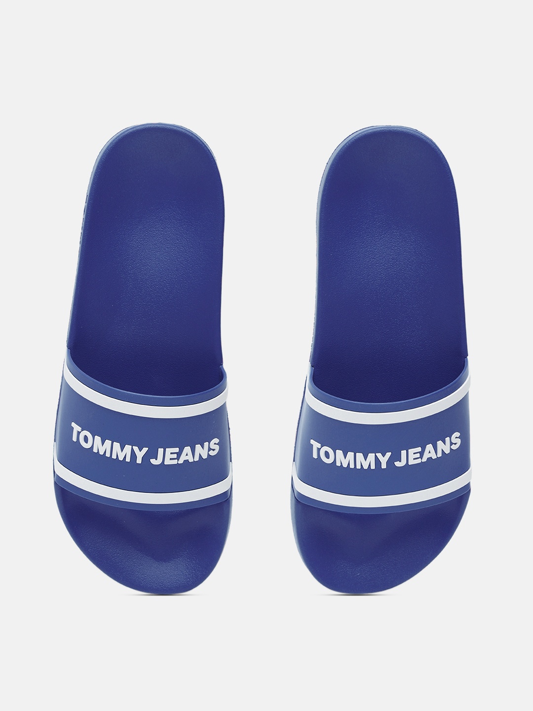 

Tommy Hilfiger Men Brand Logo Print Rubber Sliders, Blue