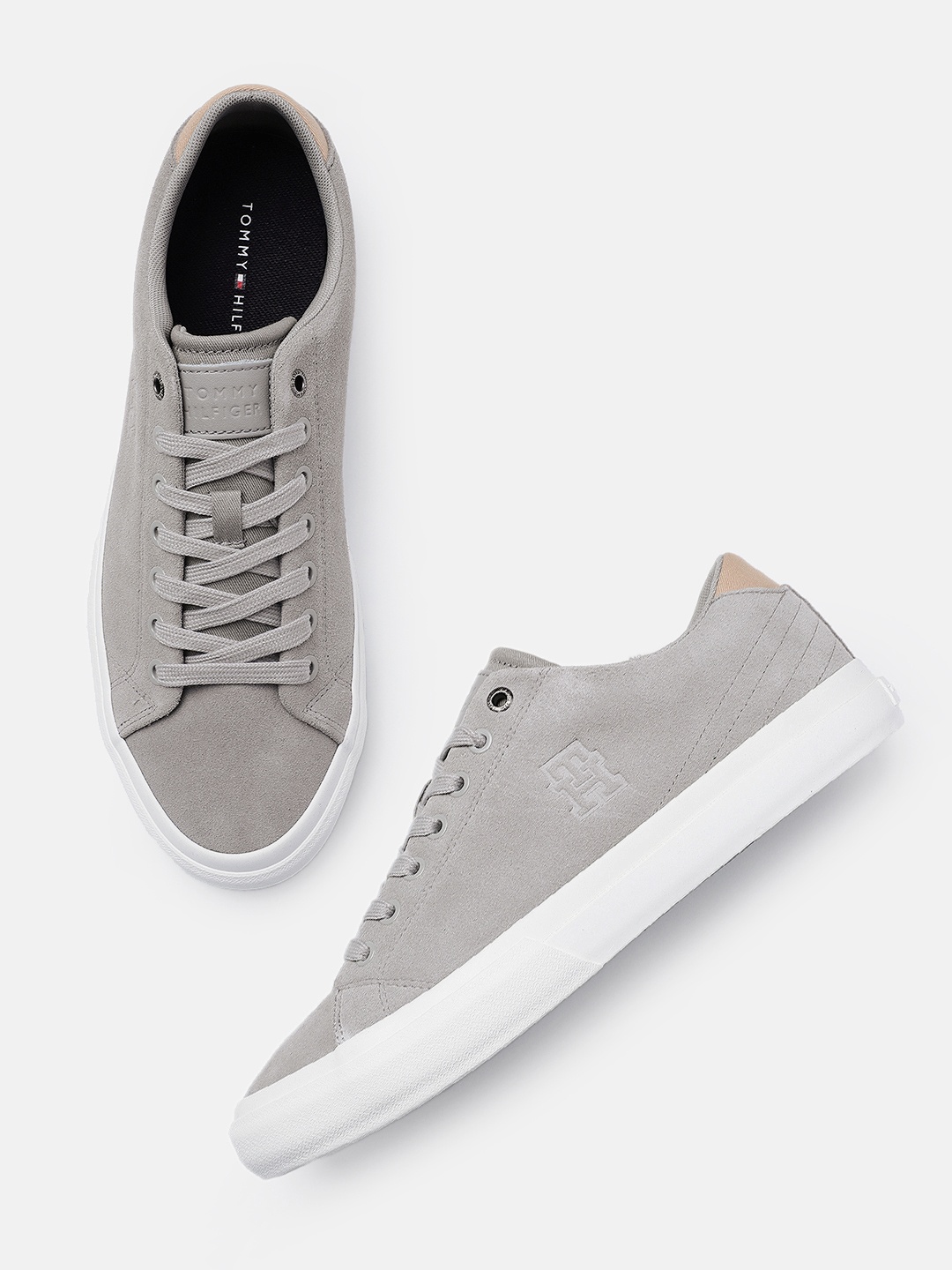 

Tommy Hilfiger Men Solid Suede Sneakers, Grey