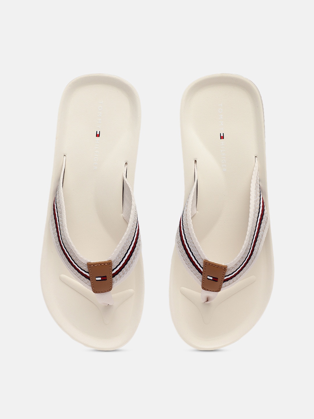 

Tommy Hilfiger Men Striped Thong Flip-Flops, Beige