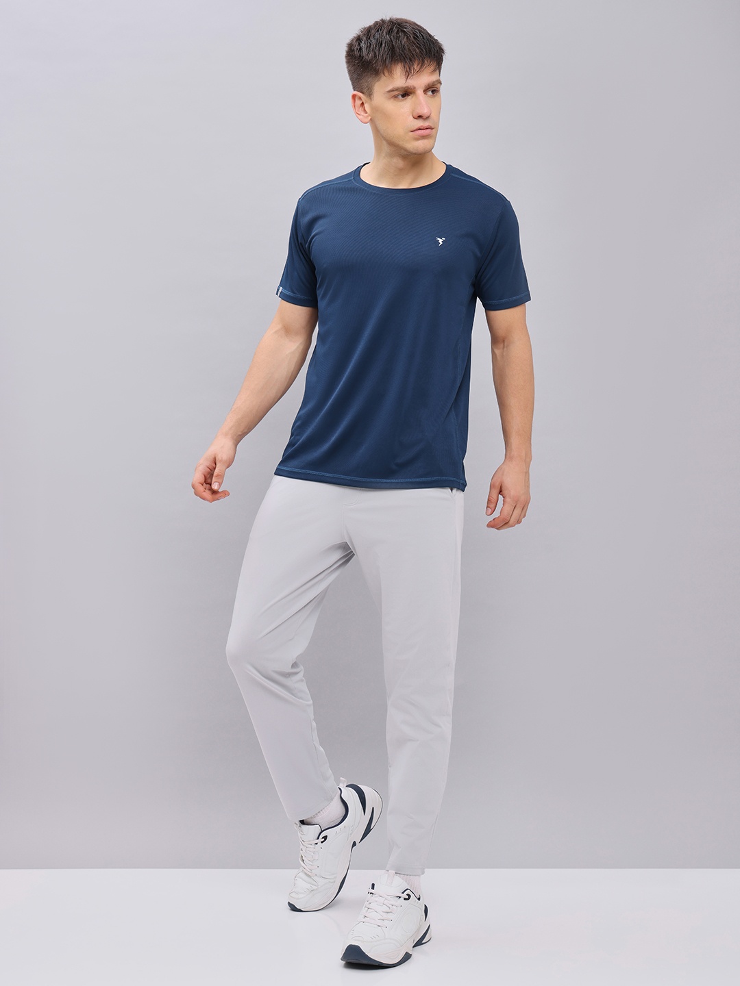 

Technosport Antimicrobial Training or Gym Slim Fit T-shirt, Navy blue