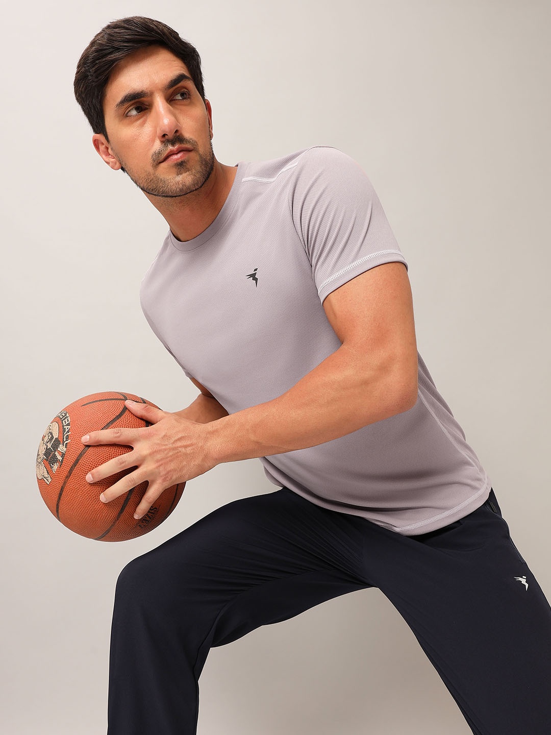 

Technosport Men Antimicrobial Slim Fit T-shirt, Lavender
