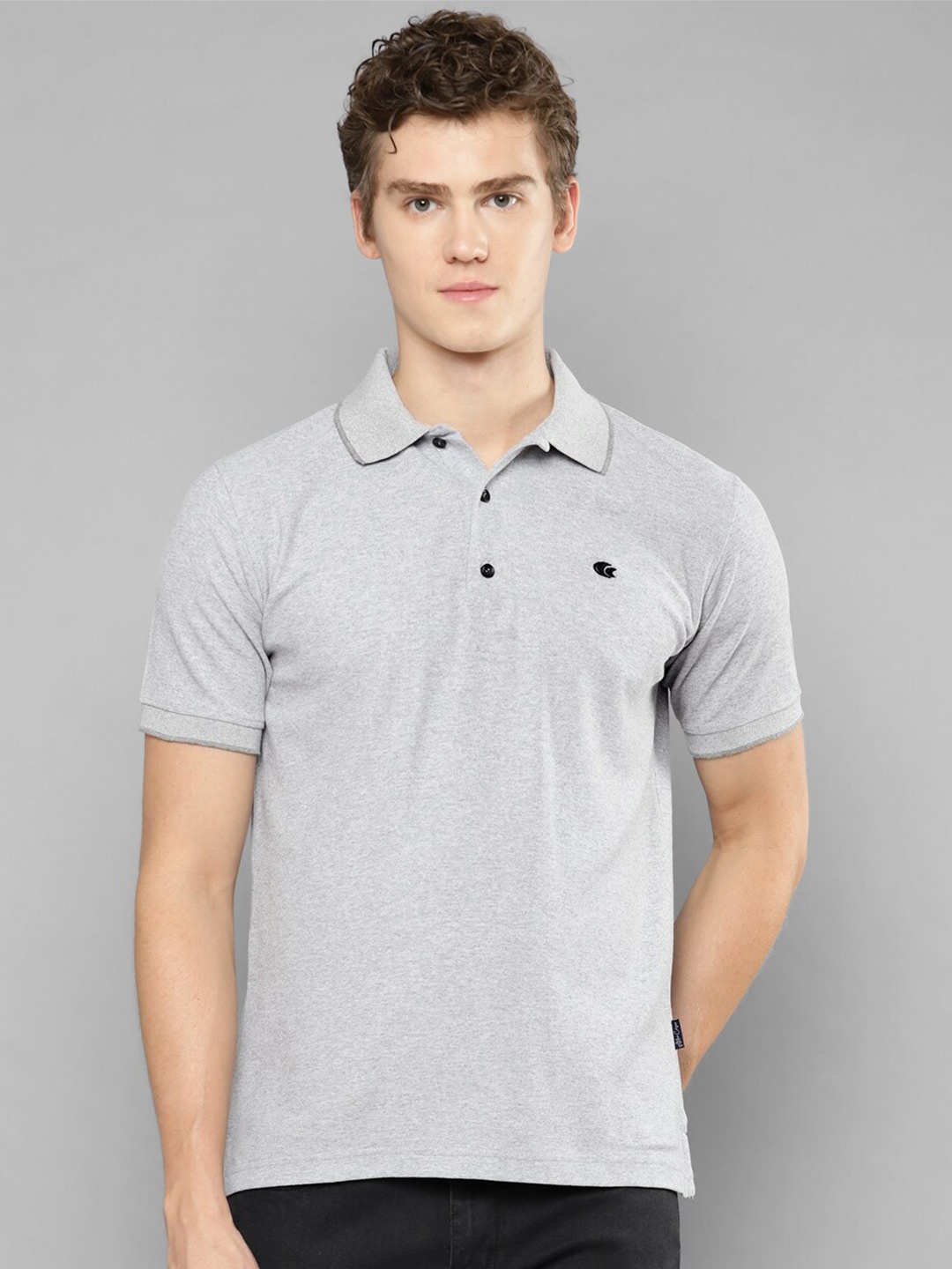 

Allen Cooper Half Sleeve Cotton Polo Slim Fit T-shirt, Grey