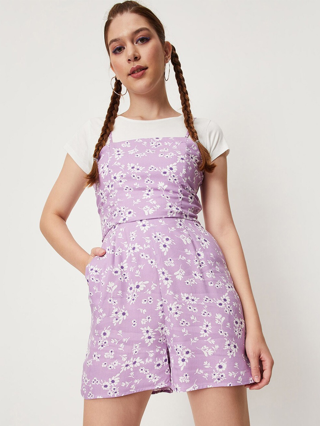 

max Floral Printed Playsuit, Lavender