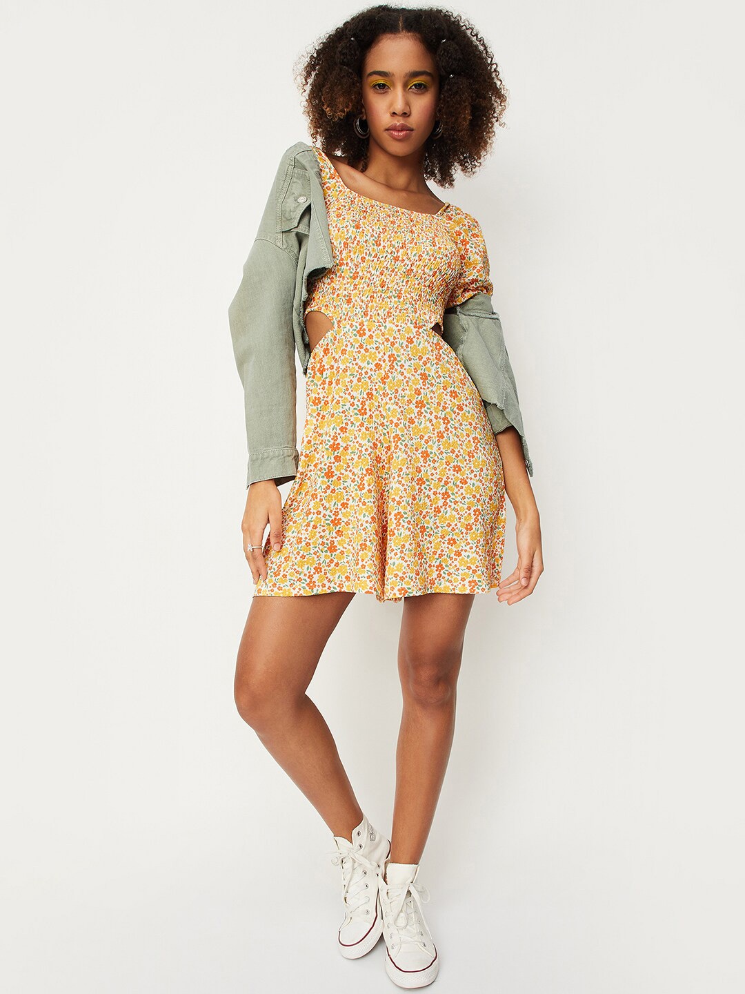 

max Floral Printed Playsuit, Yellow