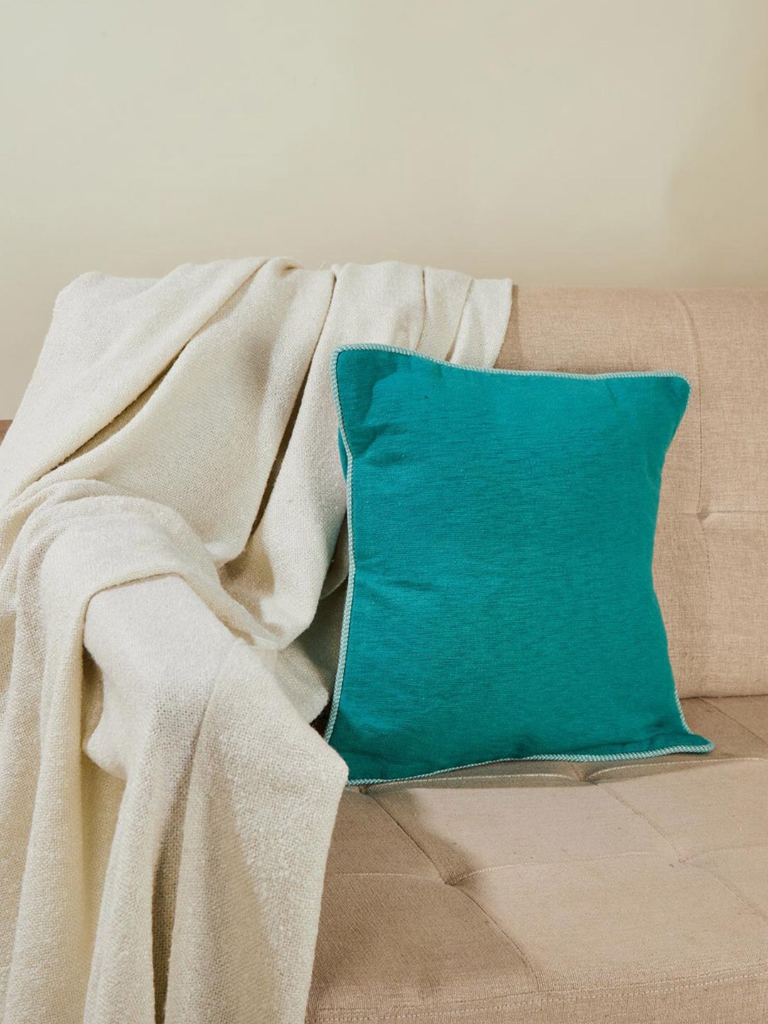 

Fabindia Blue Cotton Square Cushion Cover