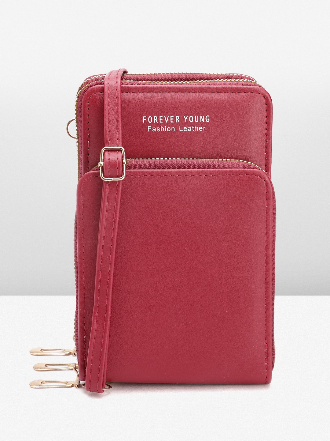 

Sasimo Printed PU Structured Sling Bag, Maroon