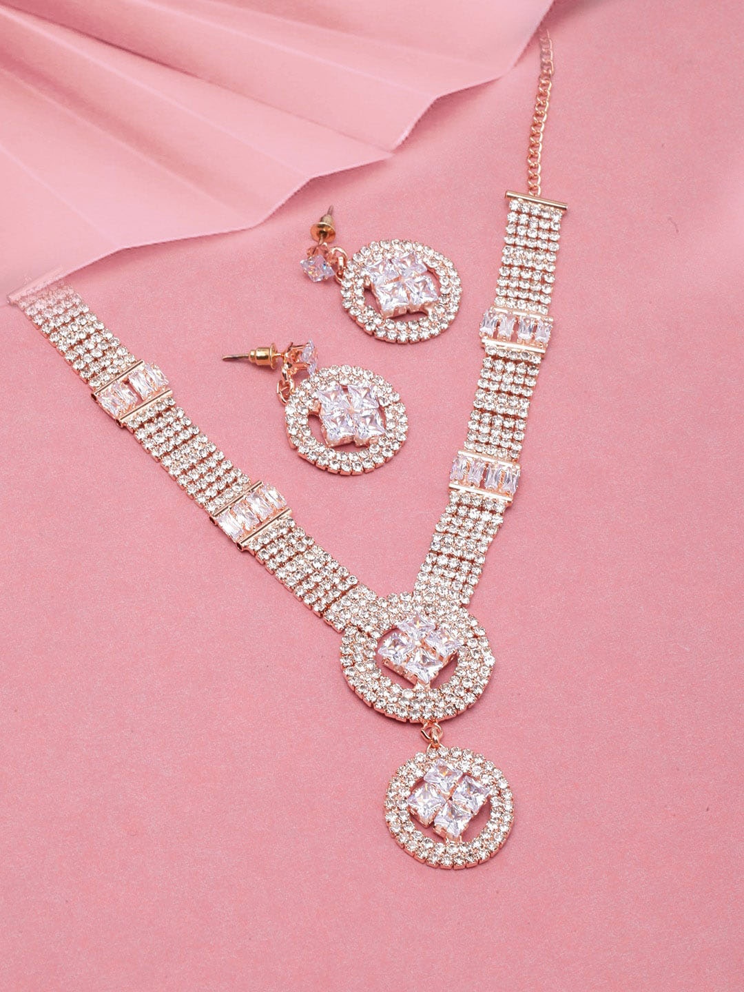 

DIVA WALK Gold-Plated CZ-Studded Jewellery Set