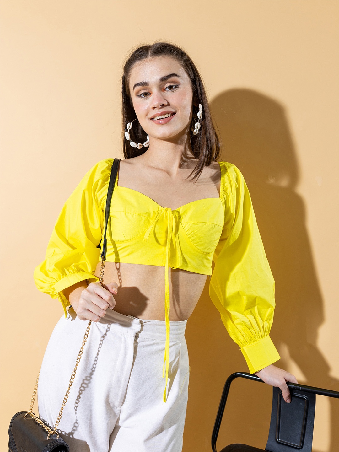 

Stylecast X Hersheinbox Sweetheart Neck Empire Crop Top, Yellow