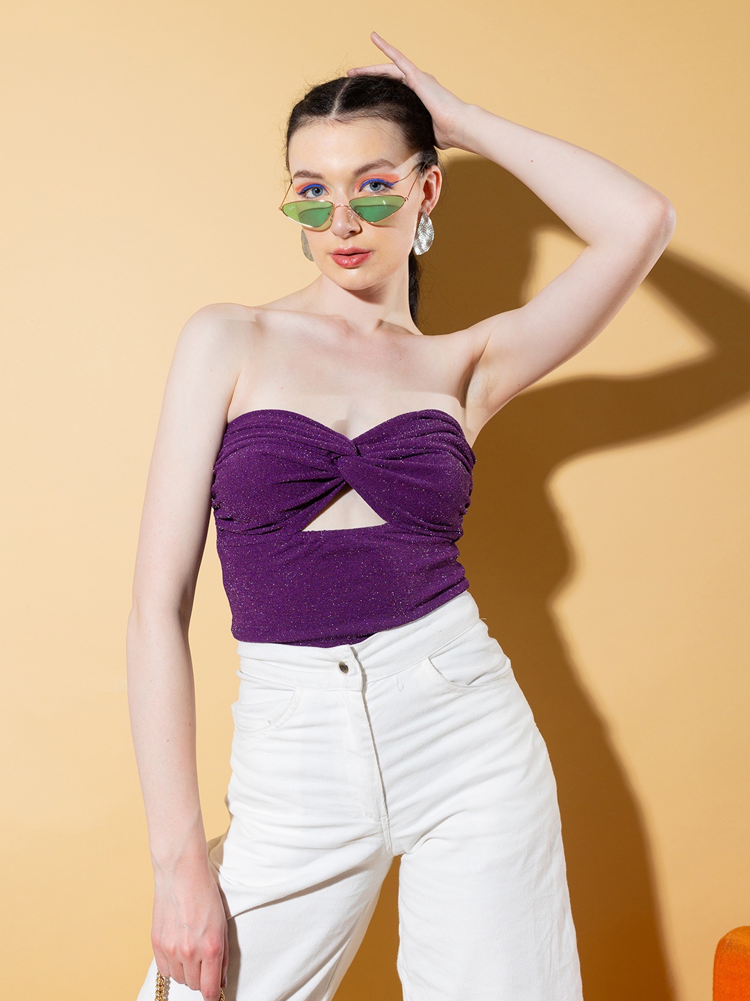 

Stylecast X Hersheinbox Embellished Cut-Out Tube Top, Purple
